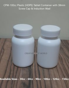 100cc Plastic HDPE Tablet Container