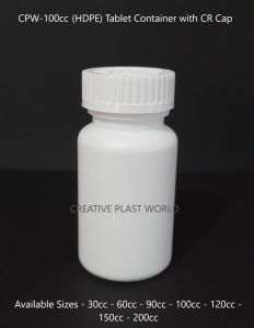 100cc Plastic HDPE Tablet Container