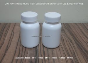 100cc Plastic HDPE Tablet Container