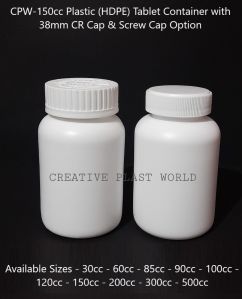 150cc Plastic HDPE Tablet Container