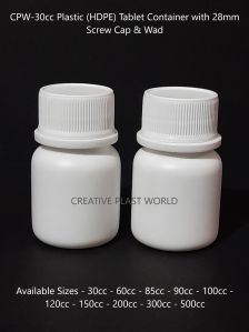 30cc Plastic HDPE Tablet Container