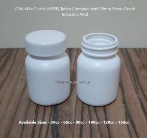 60cc Plastic HDPE Tablet Container