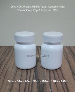 60cc Plastic HDPE Tablet Container