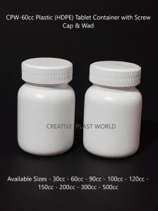 60cc Plastic HDPE Tablet Container