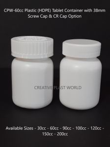 60cc Plastic HDPE Tablet Container