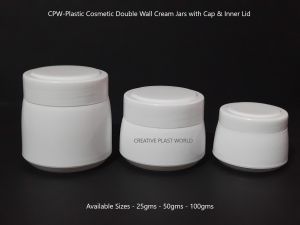 Plastic Cosmetic Double Wall Cream Jars