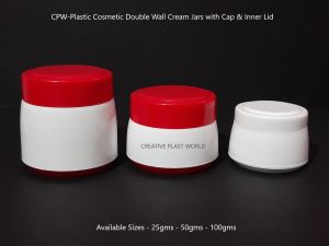Plastic Cosmetic Double Wall Cream Jars