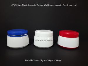 Plastic Cosmetic Double Wall Cream Jars