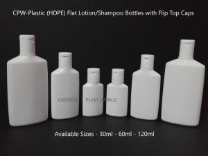 Plastic HDPE Flat Lotion Bottles with Flip Top Cap