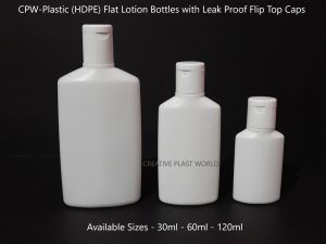 Plastic HDPE Flat Lotion Bottles with Flip Top Cap