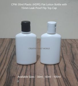 Plastic HDPE Flat Lotion Bottles with Flip Top Cap