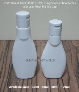 Plastic HDPE Flat Lotion Bottles with Flip Top Cap
