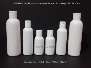 Plastic HDPE Round Lotion Bottles with Flip Top Cap