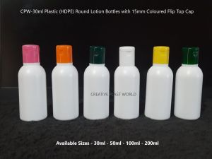 Plastic HDPE Round Lotion Bottles with Flip Top Cap