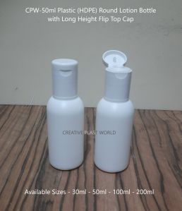 Plastic HDPE Round Lotion Bottles with Flip Top Cap