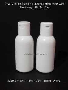Plastic HDPE Round Lotion Bottles with Flip Top Cap