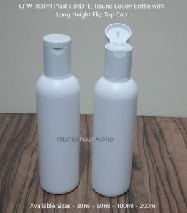 Plastic HDPE Round Lotion Bottles with Flip Top Cap