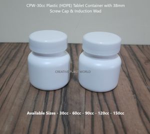 Plastic Tablet Containers with Screw Cap
