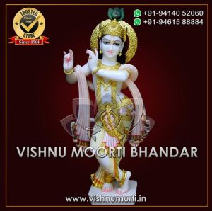 White Marble Krishna Statue