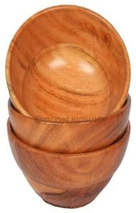 Brown Wooden Salad Bowl Set