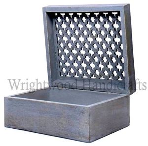Grey Wooden Jewellery Box