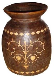 Antique Wooden Designer Pot
