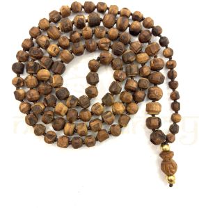 Handmade, Original & Natural 6mm to 12mm Rough Tulsi 108 Beads Hand-Knotted Mala/necklace