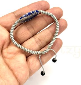 Handmade Cabochon Lapis Lazuli Gemstone Macrame Healing Unisex Bracelet