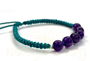 Handmade, Natural &AMP;AMP; Beautiful 8mm Amethyst Gemstone Hand-Knotted Macrame Healing Bracelet