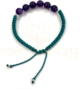 Handmade, Natural &AMP;AMP; Beautiful 8mm Amethyst Gemstone Hand-Knotted Macrame Healing Bracelet