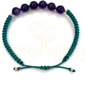 Handmade, Natural &AMP;AMP; Beautiful 8mm Amethyst Gemstone Hand-Knotted Macrame Healing Bracelet