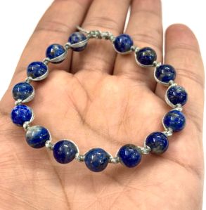 Handmade, Natural &AMP; Beautiful 8mm Lapis Lazuli Gemstone Hand-Knotted Macrame Protection Bracelet