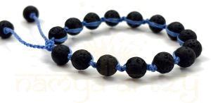 Handmade, Natural Volcano Lava Gemstone Hand-Knotted Bracelet