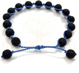 Handmade, Natural Volcano Lava Gemstone Hand-Knotted Bracelet