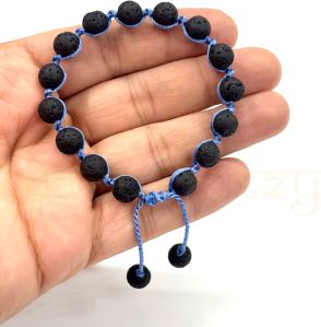 Handmade, Natural Volcano Lava Gemstone Hand-Knotted Bracelet