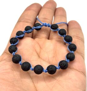 Handmade, Natural Volcano Lava Gemstone Hand-Knotted Bracelet