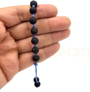 Handmade, Natural Volcano Lava Gemstone Hand-Knotted Bracelet