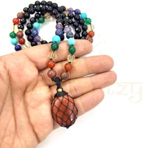 Mix of Black Onyx, Carnelian & 7 Chakra Gemstones 108 Beads Mala/necklace