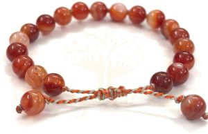 Handmade, Natural &AMP;AMP; Beautiful 8mm Red Agate or Suleimani Gemstone Hand-Knotted Protection Bracelet