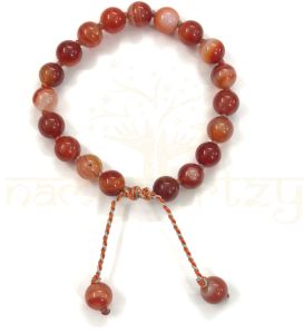 Handmade, Natural &AMP;AMP; Beautiful 8mm Red Agate or Suleimani Gemstone Hand-Knotted Protection Bracelet