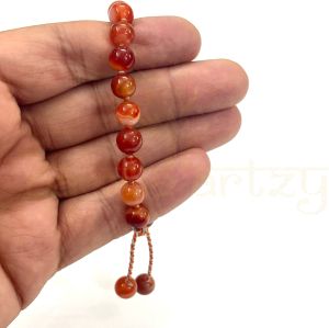 Handmade, Natural &AMP;AMP; Beautiful 8mm Red Agate or Suleimani Gemstone Hand-Knotted Protection Bracelet