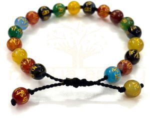 Handmade, Natural &AMP;AMP; Beautiful 8mm Om Mani Padme Hum or Onyx Hand-Knotted Protection Bracelet