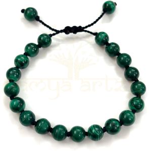 Handmade, Natural &AMP;AMP; Beautiful 8mm Malachite Gemstones Hand-Knotted Protection Bracelet