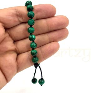 Handmade, Natural &AMP;AMP; Beautiful 8mm Malachite Gemstones Hand-Knotted Protection Bracelet