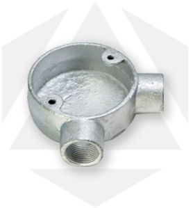 cast iron round 2 way angle circular junction box