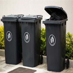 60 Liter Black Outdoor Plastic Waste Bin