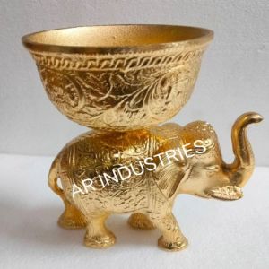 Aluminium Elephant with Dry Fruit Bowl