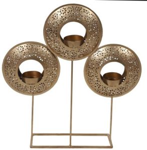 Golden Round Iron Candle Holder