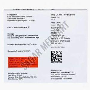 Amlokind Amlodipine 2.5mg Tablet