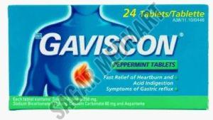 gaviscon gastic peppermint acid indigestion tablets